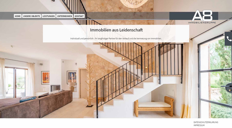 a-nes Referenz:  A8 Immobiliengruppe - Immobilien in Rosenheim und Großraum München